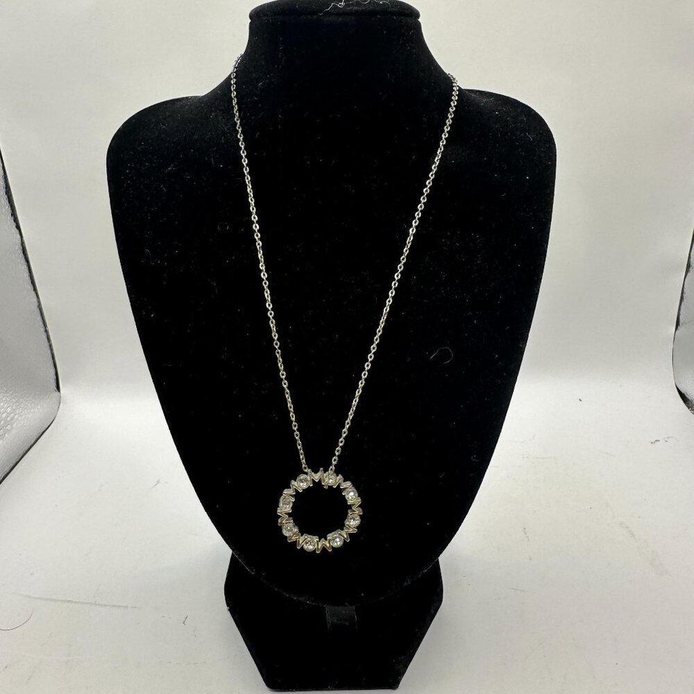 Mom Necklace With Rhinestone Accents & Adjustable Chain